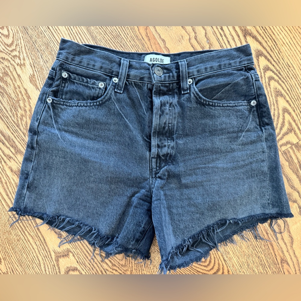 Agolde Black Denim Shorts - W24